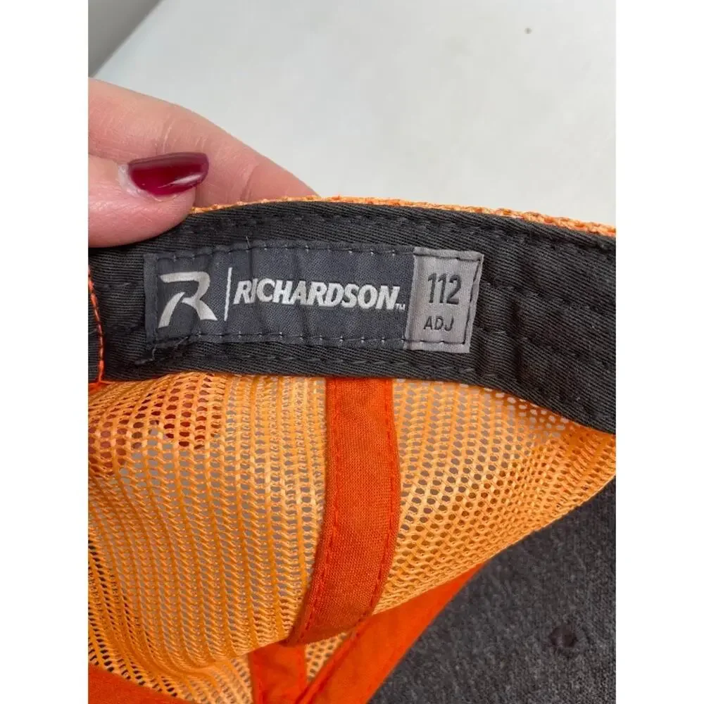 Richardson Brewery Trucker Hat Brown Snap Back Orange Mesh Baseball Cap